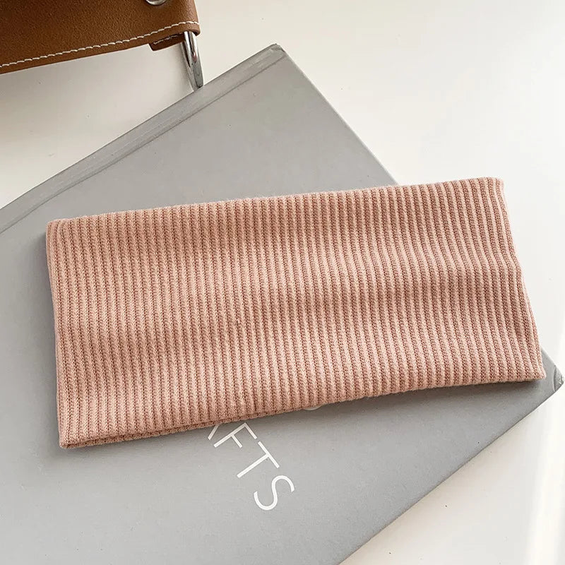 Autumn and Winter Wide Edge Elastic Women Hairband Makeup Wash Face Headband Sports Knitted Headpiece Headband