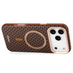 Luxury Business Bitmap Leather Magnetic Phone Case For iPhone 18 17 16 15 14 13 Pro Max 18Pro Air Metal Lens Button Bumpe Cover