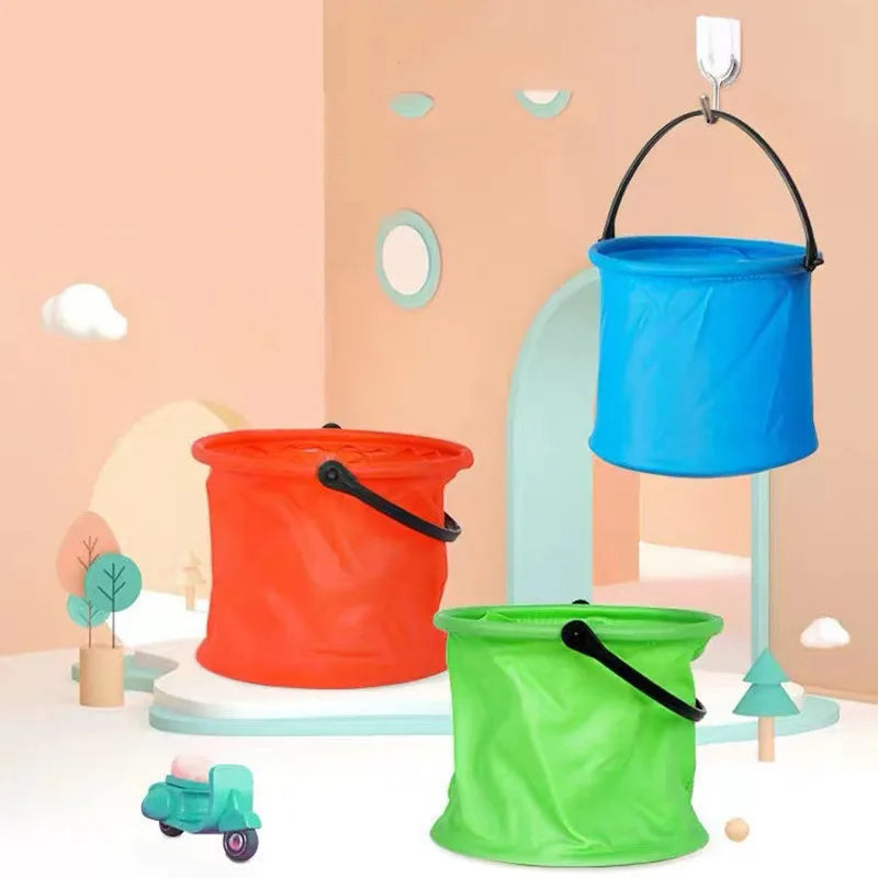 2PCS Collapsible Beach Sand Bucket Outdoor Play Set