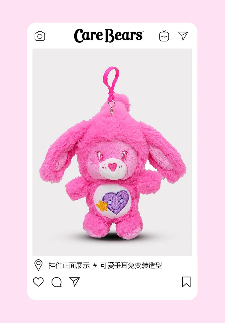 Care Bears Rabbit Hat Plush Keychain Rainbow Bear Bag Charm Gift