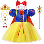 Kids Snow White Princess Costume Dress with Cape