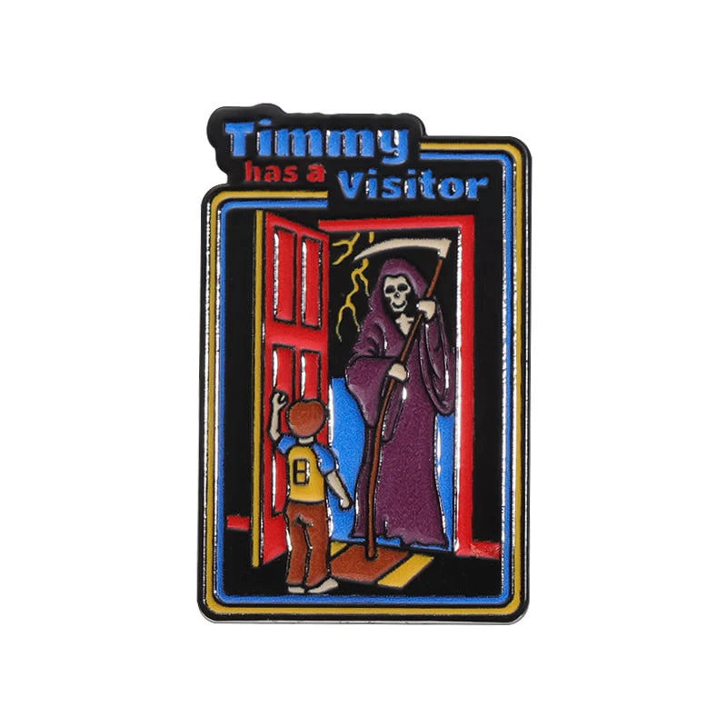 Halloween Horror Movie Collection Enamel Pin Thrilling Mask Film Figure Brooches Lapel Badge Punk Jewelry Gifts For Kids Friends