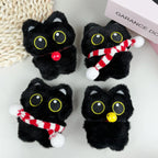 Assorted Black Cat Plush Keychain Cute Bag Charm