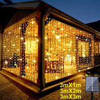 Solar LED Curtain Light Outdoor Garland Solar Fairy String Light Copper Wire Lamps for Garden Yard Wedding Party Holiday Decor