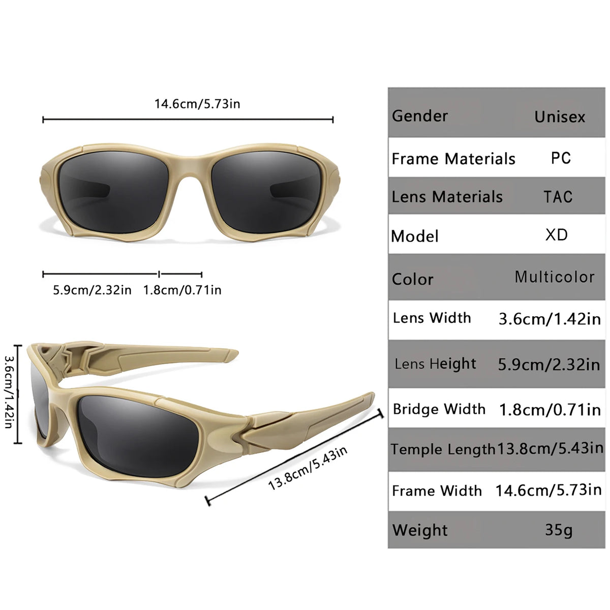 Camouflage Polarized UV400 Fishing Sunglasses for Men & Women