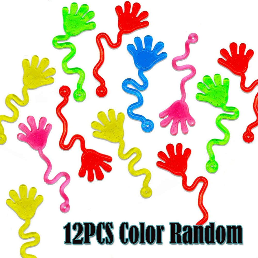 Glitter Sticky Hands Toy Set – Stretchy Sensory Party Favors