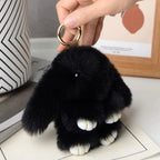 15cm Rabbit Fur Keychain Plush Bag & Car Charm