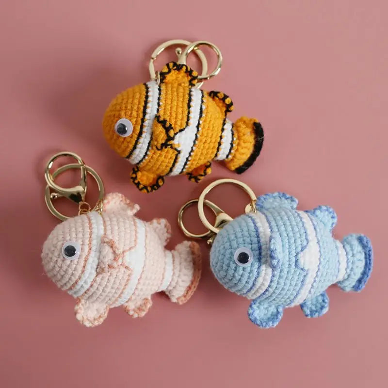 Ocean Animal Crochet Keychain Tropical Fish Bag Charm