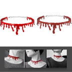 2/1pcs Halloween Horror Blood Necklace Fake Vampire Dark Blood Necklace Halloween Decoration Cosplay Costume Party Accessories