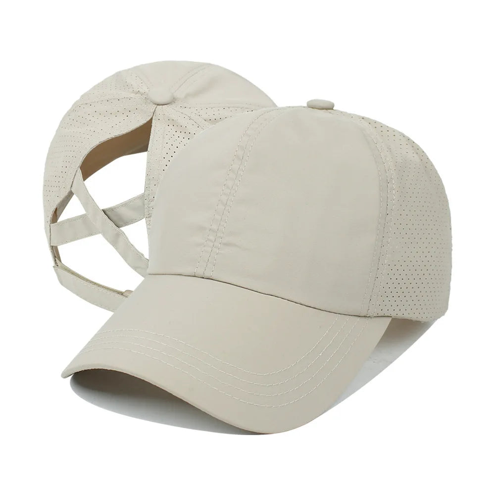 Women's Quick Dry Mesh Ponytail Baseball Cap for Outdoor Style