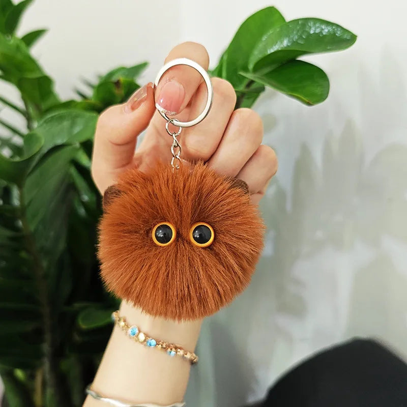 Blush Cat Ball Plush Keychain Cute Cat Bag Charm