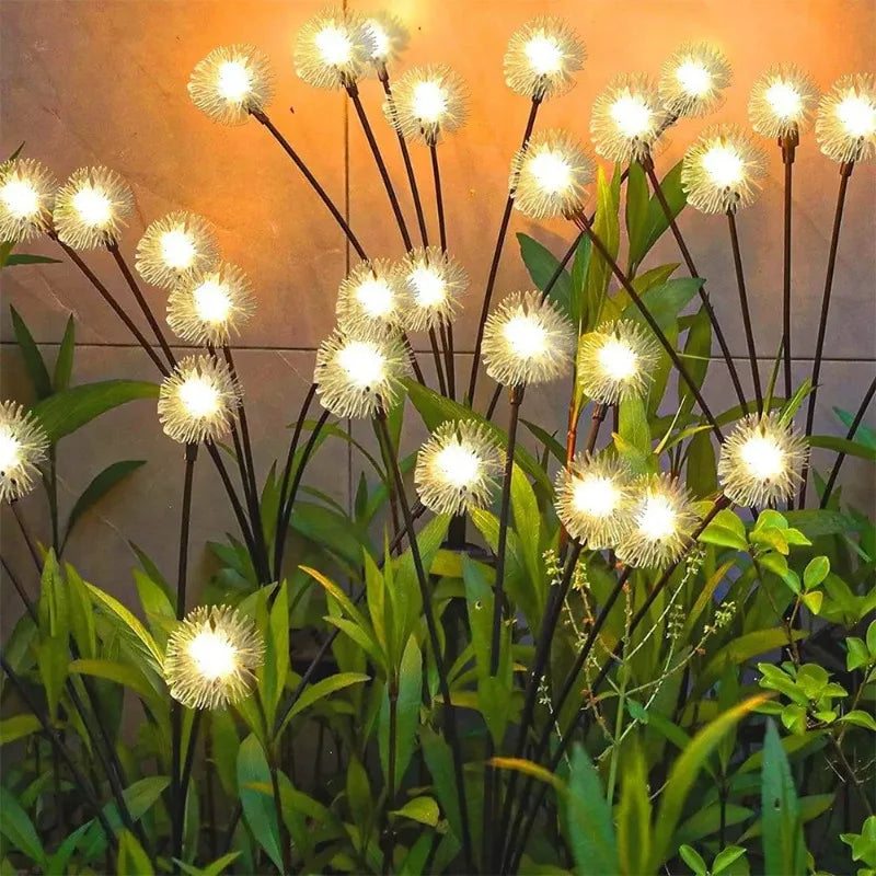 Solar Powered Plush Ball Lights for Outdoor Courtyard Atmosphere Decoration, Lawn Decoration, Dandelion Ground Mounted Lights