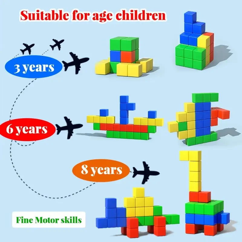 Magnetic Cubes Building Blocks STEM Learning Toy for Kids