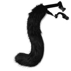 Faux Fur Fox Tail Cat Wolf Cosplay Costume Set with Plush Mask Fluffy Paw Gloves for Halloween And Christmas Party Accessories