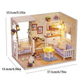 Kitten Mini Doll House 3D Wooden Puzzle DIY Miniature Building Kit