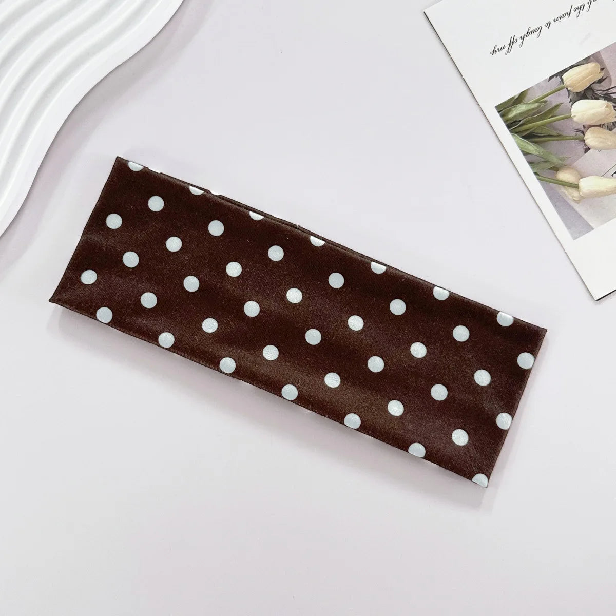 Polka Dot Yoga Elastic Sweat-Absorbing Headband for Women