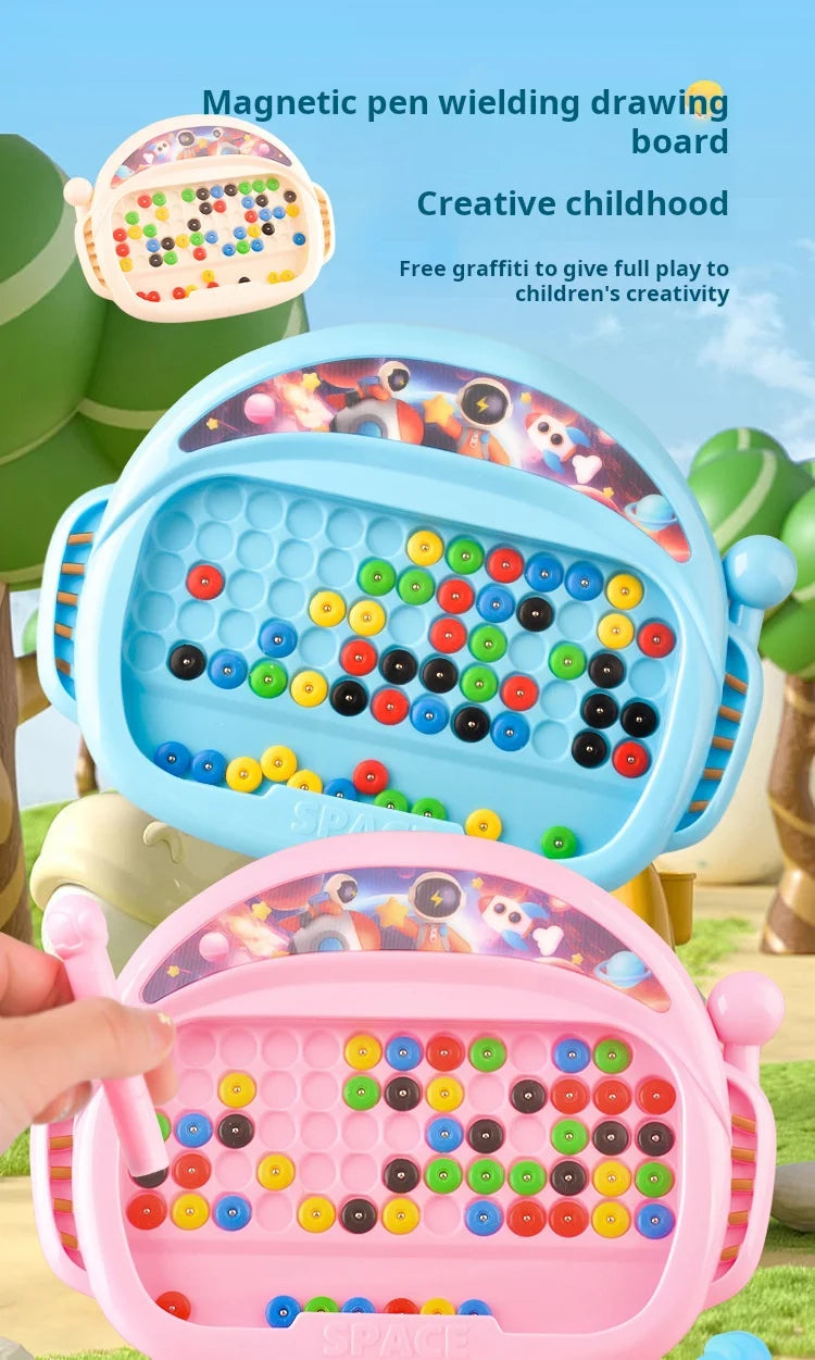 Magnetic Beads Doodle Board with Pen for Creative Learning and Drawing