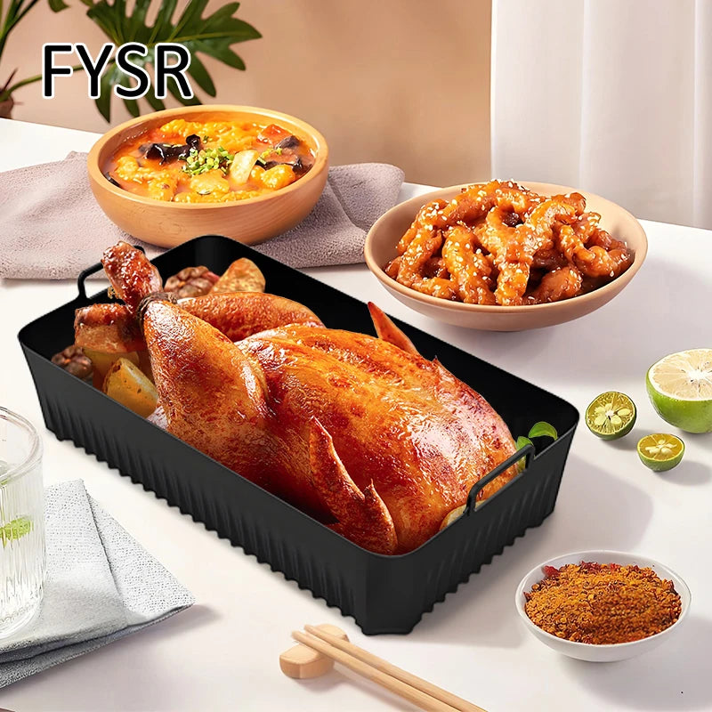 Rectangle Air Fryer Silicone Liner for Ninja Reusable Non-Stick Basket