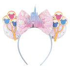 2026 Trip Mouse Ears Headband for Girls Women Sequin Castle 5"Bow Hairband Festival Party Cosplay DIY Hair Accessories