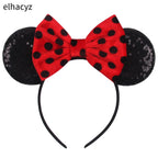 Embroidered Sequin Ears Bow Headband for Women & Girls