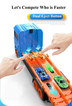 Large Car Transporter Truck with Folding Race Track & Alloy Cars