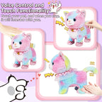 Interactive Walking Plush Cat with Remote Leash & Voice Control