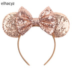 Embroidered Sequin Ears Bow Headband for Women & Girls