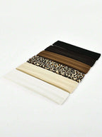 6-Pack Sports Sweatband Headbands – Solid Color & Leopard Print