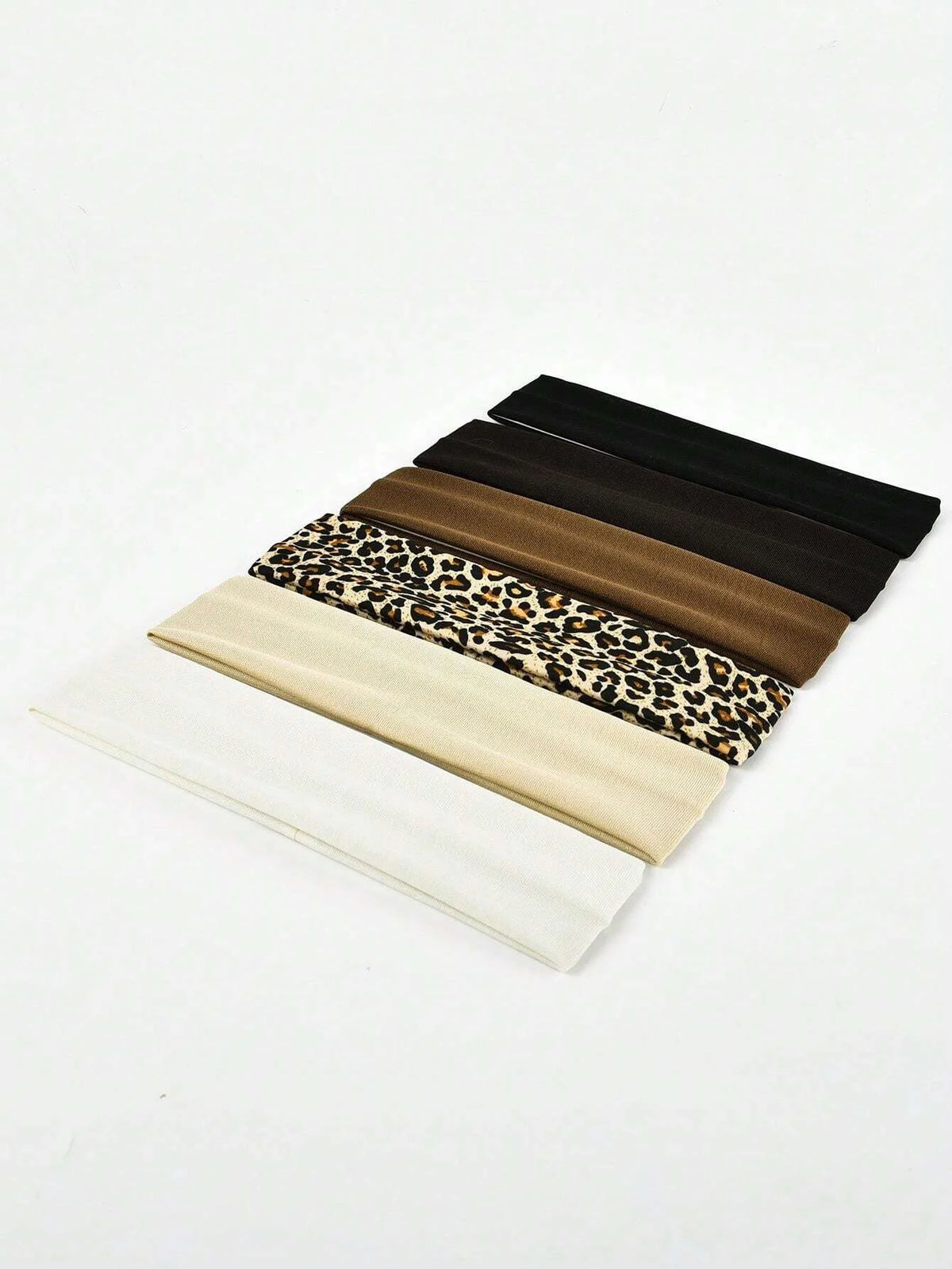 6-Pack Sports Sweatband Headbands – Solid Color & Leopard Print