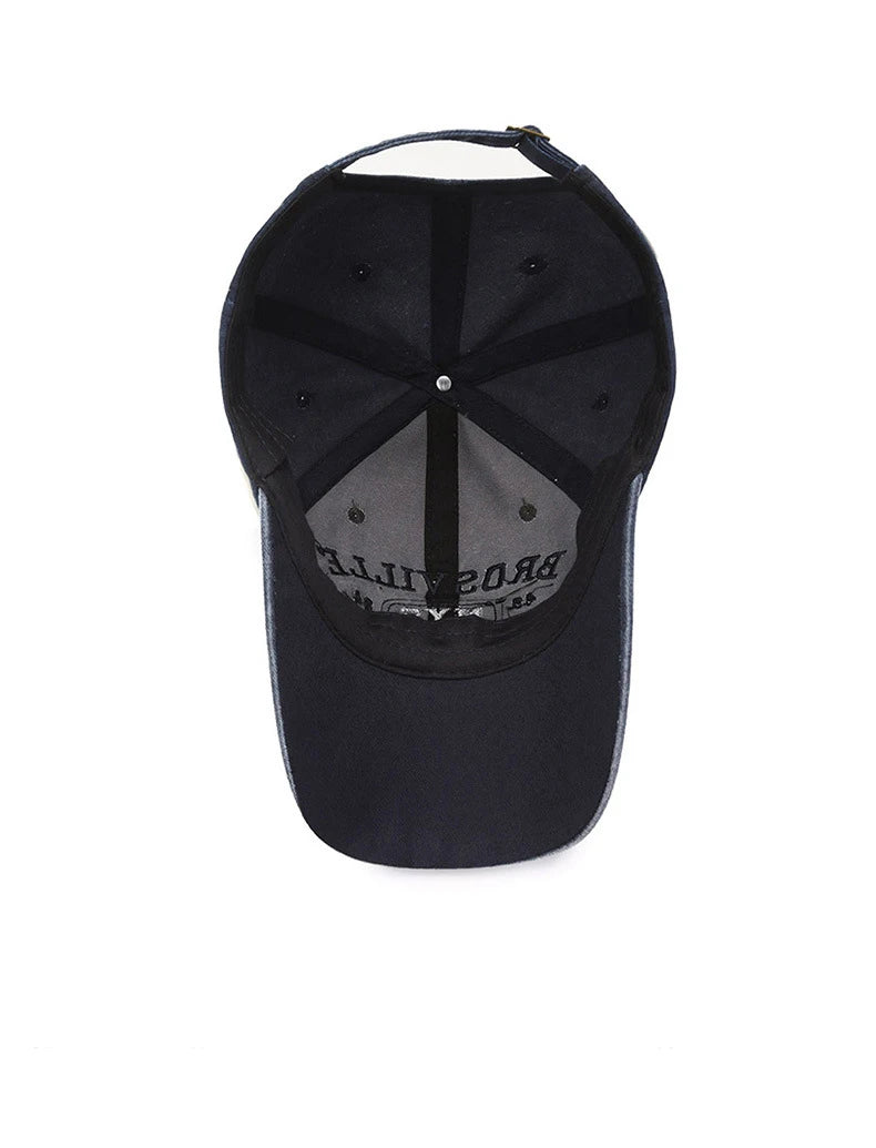Washed Embroidered Baseball Cap with Curved Brim for Everyday Style