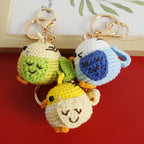 Cute Crochet Parrot Keychain Handmade Bird Bag Charm