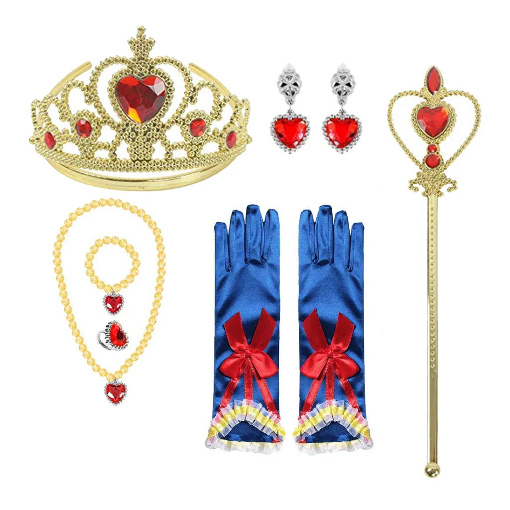 Kids Snow White Princess Costume Dress with Cape