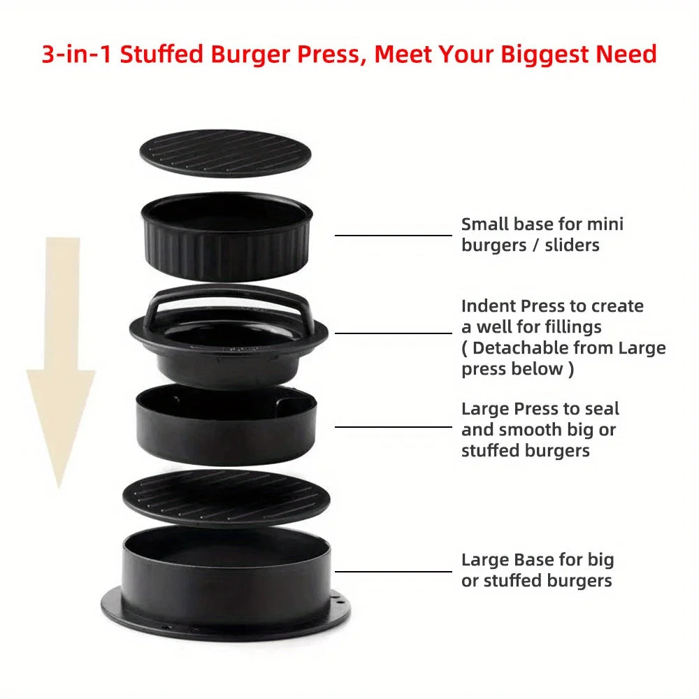 Non-Stick Hamburger Press Mold – Meat Patty Maker & Stuffed Pie Kitchen Tool