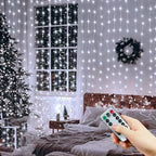 Wedding Garland Fairy Lights Outdoor 8 Mode LED USB Curtain Light String Christmas Tree Holiday Decoration Garden Light