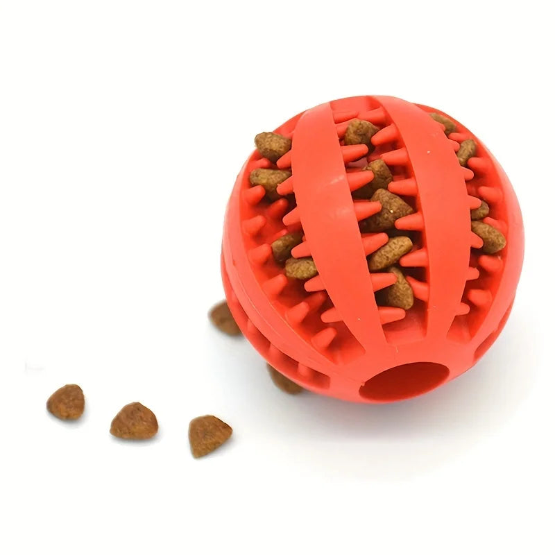 Treat Dispensing Rubber Dog Ball for Interactive Chew and Slow Feeding