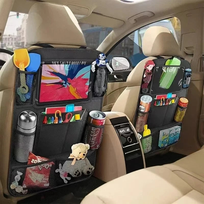 Car Seat Organizer Multifunctional Oxford Fabric Car Back Multi Pocket Storage Bag with Tablet Holder Protector for Kids