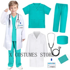 Kids Doctor Nurse Cosplay Costume – Surgical Uniform Role Play Outfit