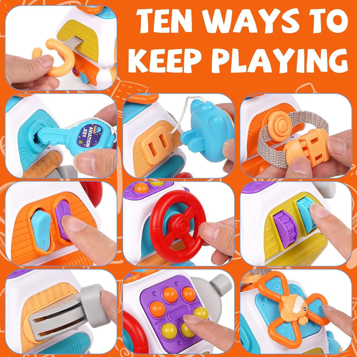 Montessori Busy Board Cube Sensory Toy – Toddler Learning Activity
