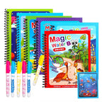 Magic Water Drawing Book with Reusable Coloring Pen for Kids Fun