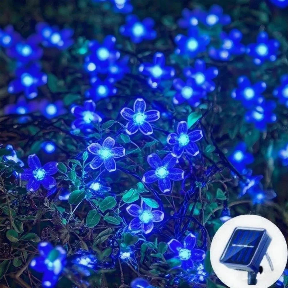 LED Solar Cherry Blossom Light String Outdoor Courtyard Decoration Festival Cherry Blossom Waterproof Atmosphere Light String