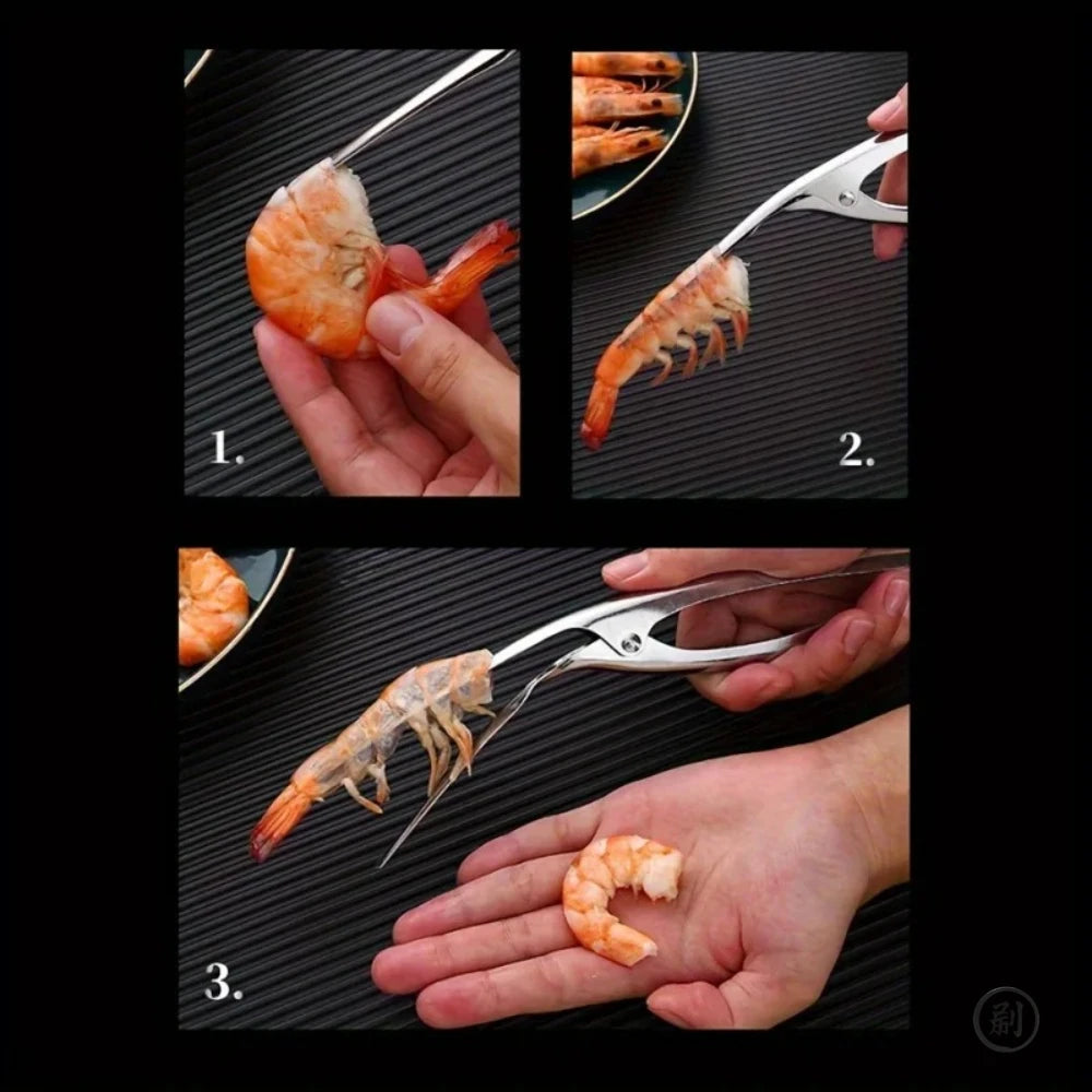 Stainless Steel Shrimp Deveiner – Ergonomic Fishbone Seafood Preparation Tool
