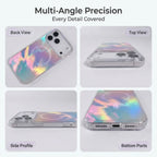 Colorful Feather Clear Magnetic Case For iPhone 18 17 16 15 14 13 12 ProMax For Magsafe Wireless Charge Hard PC Shockproof Cover