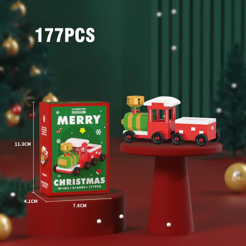 Christmas Building Block Series Gifts Micro Bricks Santa Claus Reindeer Assembling Bricks Table Decoration Toys Children Kids