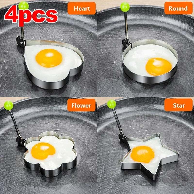 Stainless Steel Heart Fried Egg Mold for Pancakes and Omelettes