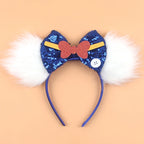 2026 Trip Mouse Ears Headband for Girls Women Sequin Castle 5"Bow Hairband Festival Party Cosplay DIY Hair Accessories