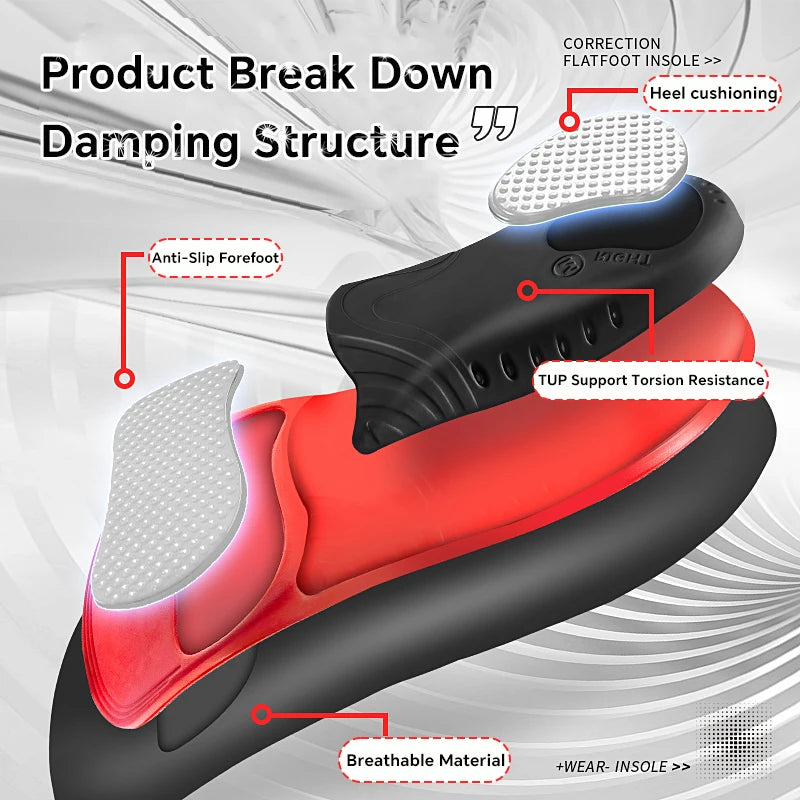 220+ Lbs Heavy Duty High Arch Support Insoles for Men Women Shock Absorbing Shoe Inserts for Flat Feet Standing All Day Insole