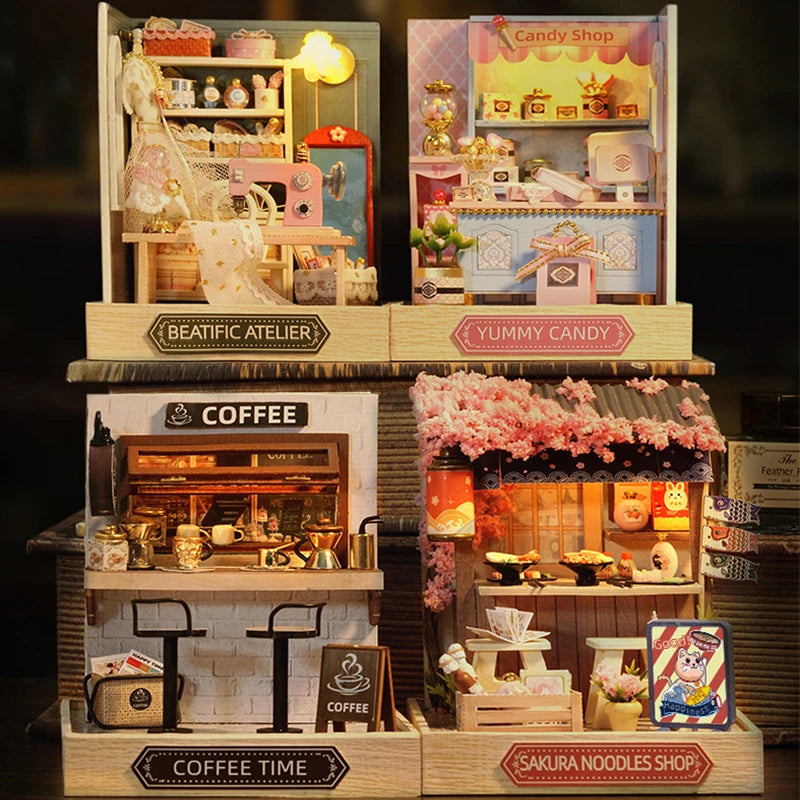 Wooden Miniature Doll House DIY 3D Puzzle Building Kit