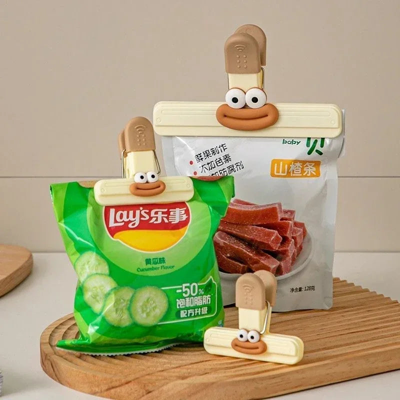 Creative Face Food Bag Sealing Clips for Snack and Food Storage Set
