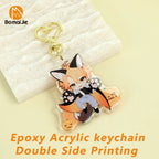 Custom Keychain Cartoon Acrylic Key Chain Photo Customized Anime Charms Hologram Clear Personalized Designer Car Keychains