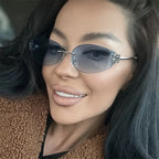 Rimless Oval Oversized Gradient UV400 Sunglasses for Women